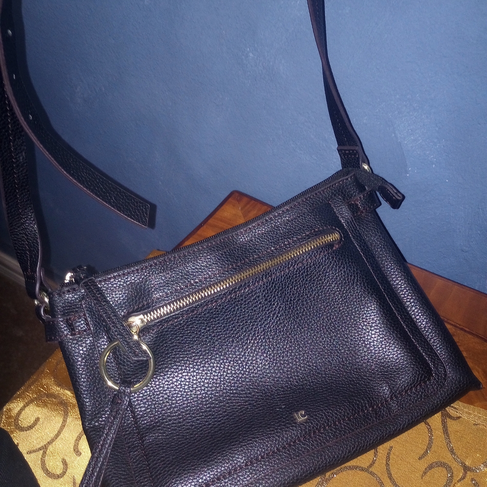 Liz Claiborne Black Crossbody Bag with Gold Accents